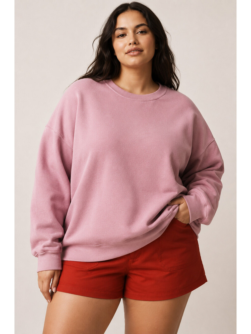 Magaschoni Woman 3X Pink Modal Blend Oversized Sweatshirt Pullover NWT Flaws